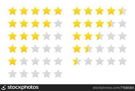 Star rating vector isolated icon. Customer service rating. Rating satisfaction. Customer review, feedback concept. EPS 10