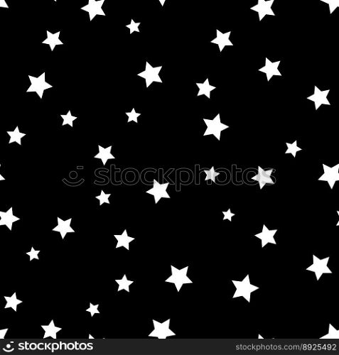 Star seamless pattern black and white vector image