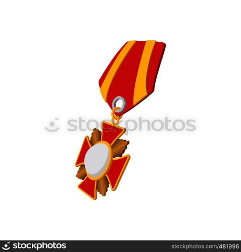 Star second world war medal cartoon icon on a white background. Star second world war medal cartoon icon