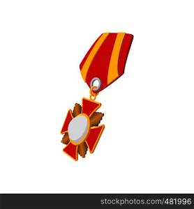 Star second world war medal cartoon icon on a white background. Star second world war medal cartoon icon