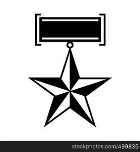Star second world war medal icon in simple style on a white background . Star second world war medal icon, simple style
