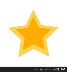Star shape vector illustration abstract design symbol. Gold sign star shape award rating element. Golden decoration isolated white button. Best rate icon simple border sign. Website review