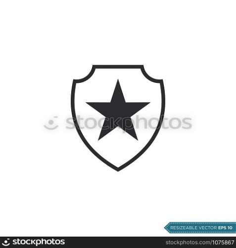 star shield pictogram icon logo template Illustration Design
