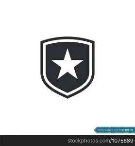 star shield pictogram icon logo template Illustration Design
