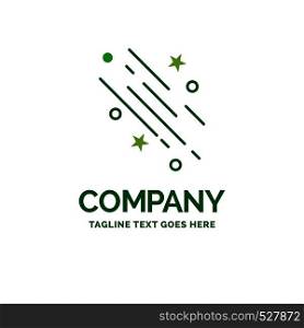 star, shooting star, falling, space, stars Flat Business Logo template. Creative Green Brand Name Design.