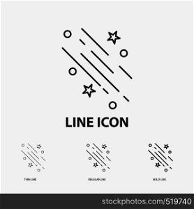 star, shooting star, falling, space, stars Icon in Thin, Regular and Bold Line Style. Vector illustration. Vector EPS10 Abstract Template background