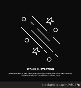 star, shooting star, falling, space, stars Icon. Line vector symbol for UI and UX, website or mobile application. Vector EPS10 Abstract Template background