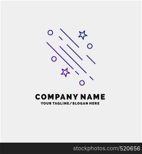 star, shooting star, falling, space, stars Purple Business Logo Template. Place for Tagline. Vector EPS10 Abstract Template background