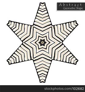 Star sign.Abstract geometric shape roughly hand drawn. Striped symmetrical geometrical symbol. Vector icon isolated on white. Tribal ethnic pattern design element.