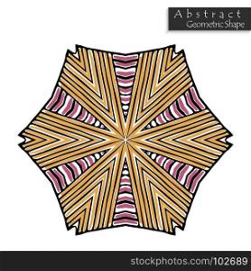 Star sign.Abstract geometric shape roughly hand drawn. Striped symmetrical geometrical symbol. Vector icon isolated on white. Tribal ethnic pattern design element.