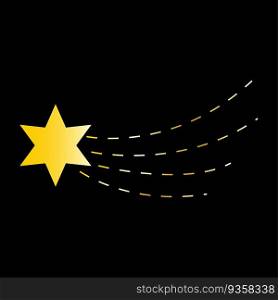Star Silhouette of the falling of Comets. Golden star, black background. Vector illustration. stock image. EPS 10.. Star Silhouette of the falling of Comets. Golden star, black background. Vector illustration. stock image.