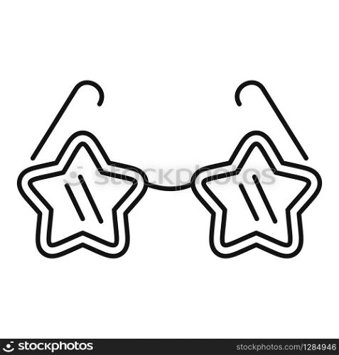 Star singer glasses icon. Outline star singer glasses vector icon for web design isolated on white background. Star singer glasses icon, outline style