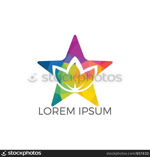 Star spa logo lotus wellness salon and business spa logo. Business spa logo massage healthy design template concept.