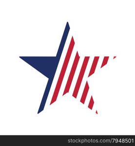 star stylized in american flag isolated icon vector illustration