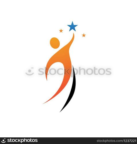 Star success people care logo and symbols