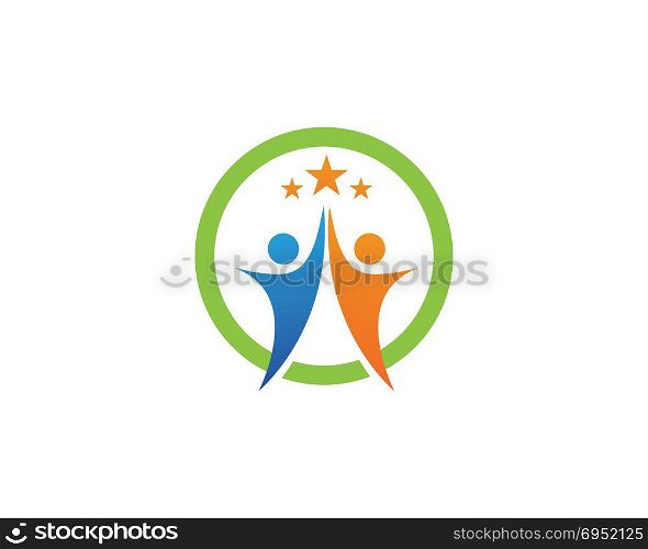 Star success people logo template vector icon illustration design