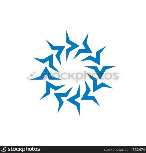 Star swirl blue logo template Illustration Design. Vector EPS 10.