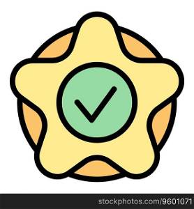 Star tactical icon outline vector. Team advantage. Game cost color flat. Star tactical icon vector flat