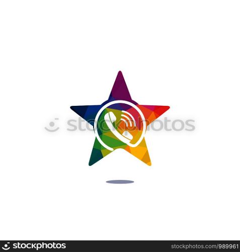 Star Telephone logo template design. Telephone logo with modern frame vector design.