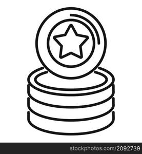 Star token icon outline vector. Bonus reward. Loyalty coin. Star token icon outline vector. Bonus reward