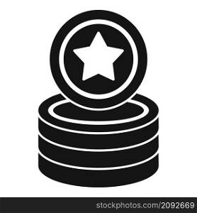 Star token icon simple vector. Bonus reward. Loyalty coin. Star token icon simple vector. Bonus reward