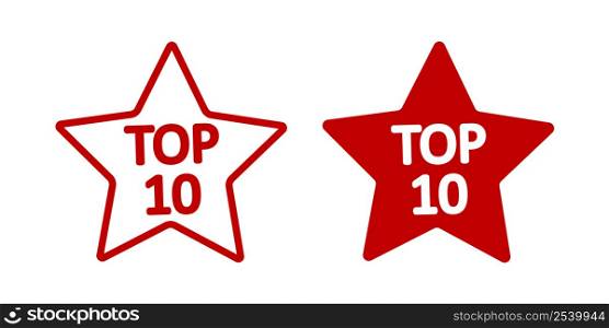 Star top 10 icon. Best rank illustration symbol. Sign class vector.