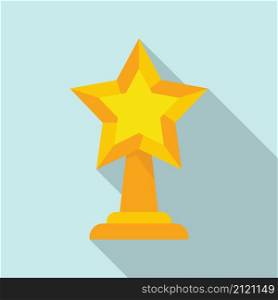 Star trophy icon flat vector. Winner award. Prize victory. Star trophy icon flat vector. Winner award