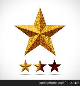 Star with shiny glitter texture and rating template