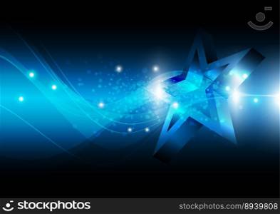 Star with technology background vector image