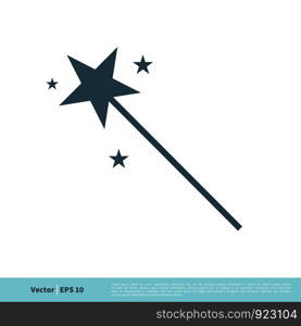 Star Wizard Stick Icon Vector Logo Template Illustration Design. Vector EPS 10.