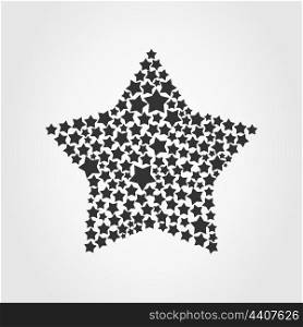 Star5. Star made of small stars. A vector illustration