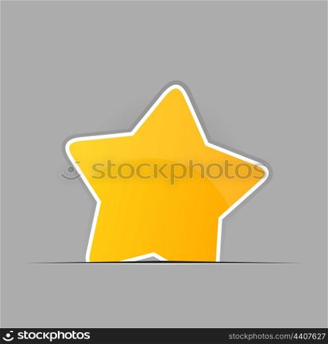 Star6. Gold star on a grey background. A vector illustration