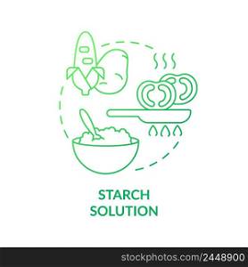 Starch solution green gradient concept icon. Cooked starchy products. Variety of vegan diet abstract idea thin line illustration. Isolated outline drawing. Myriad Pro-Bold font used. Starch solution green gradient concept icon