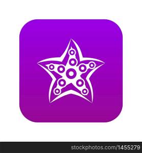 Starfish icon digital purple for any design isolated on white vector illustration. Starfish icon digital purple
