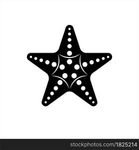 Starfish Icon, Sea Stars, Star Shaped Echinoderms Vector Art Illustration