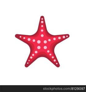 Starfish isolated on white background. Sea star caribbean starfish. Vector stok