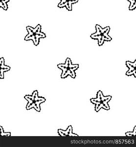 Starfish pattern repeat seamless in black color for any design. Vector geometric illustration. Starfish pattern seamless black