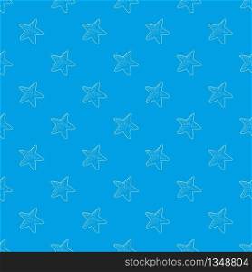 Starfish pattern vector seamless blue repeat for any use. Starfish pattern vector seamless blue