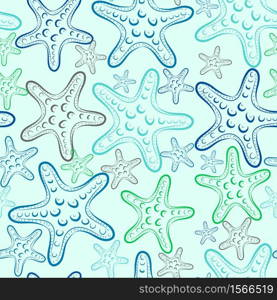 Starfish seamless pattern background vector ,illustration