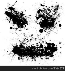Stark black ink splat with illustrated grunge effect