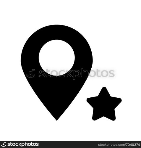 Starred favorite location, icon on isolated background