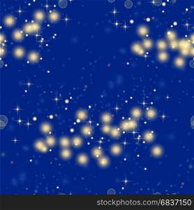 Starry Light Blue Background. Starry Light Background. Yellow Glowing Lines. Speed Motion Effect. Sparcle Glitters