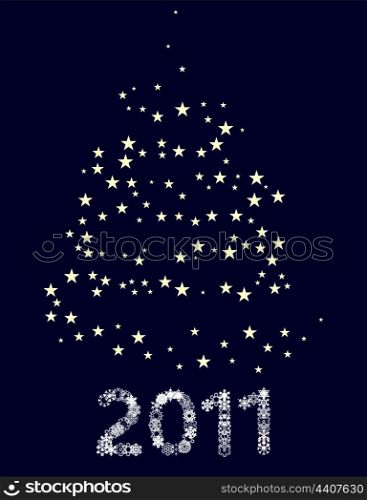 Stars at Christmas night. Asterisks in the night Christmas sky. A vector illustration