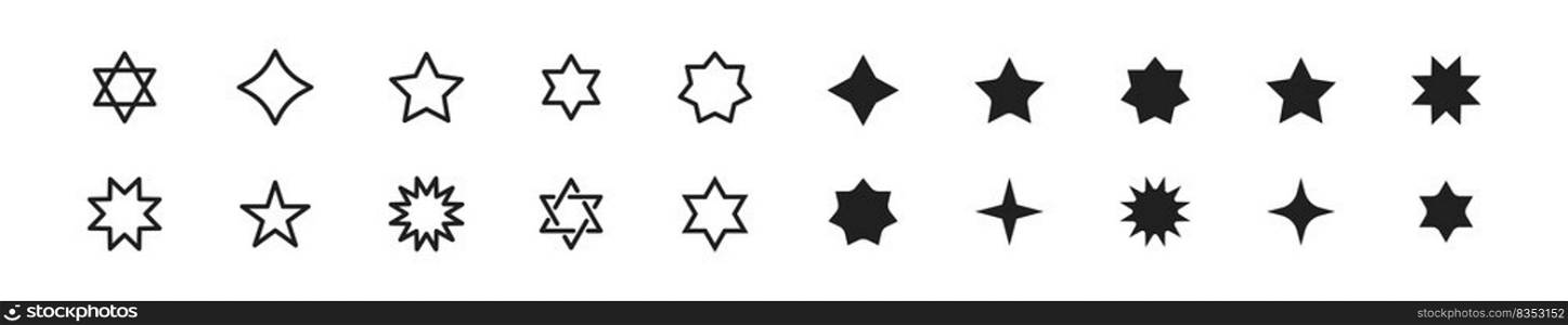 Stars collection. Vector isolated illustration. Star icon set. EPS 10.. Stars collection. Vector isolated illustration. Star icon set.