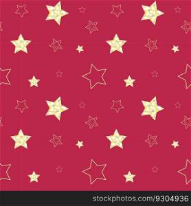 Stars gold pattern Viva Magenta trend color  background.
