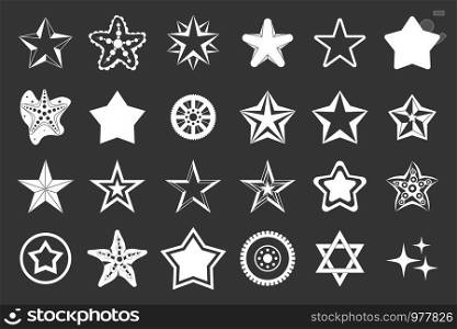 Stars icon set vector white isolated on grey background . Stars icon set grey vector