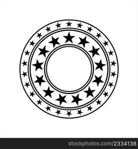 Stars In Circle Design Vector Art Illustration