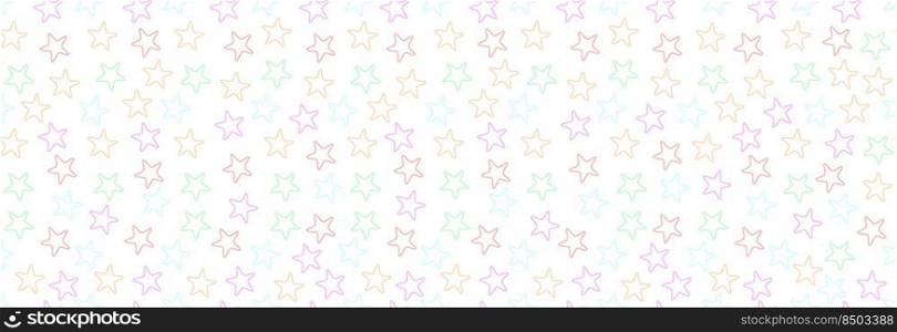 Stars in different colors on a white background, seamless pattern.