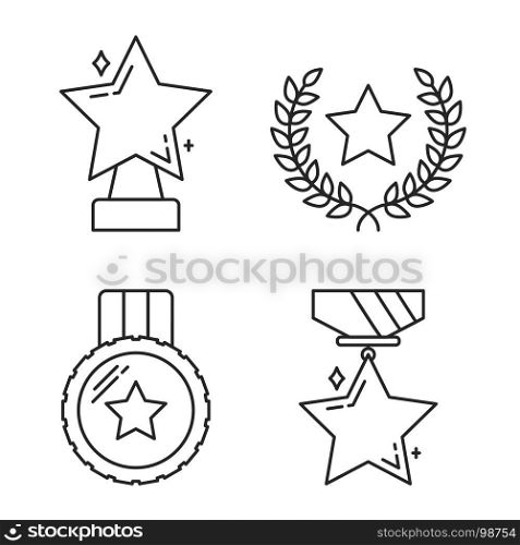 Stars Line Icons. Star award line icons, vector eps10 illustration