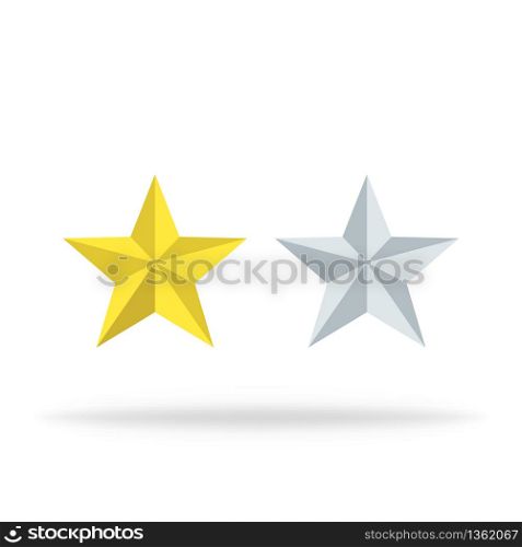 Stars of rating. Review icons in yellow or gold. Vector isolated icons with ranking symbol. Success star icon. Choice design sign. Top stars for vote. Vector EPS 10